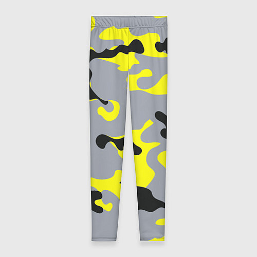 Женские легинсы Yellow & Grey Camouflage / 3D-принт – фото 1