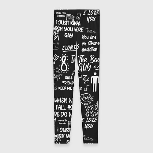 Женские легинсы BILLIE EILISH BLACK / 3D-принт – фото 1