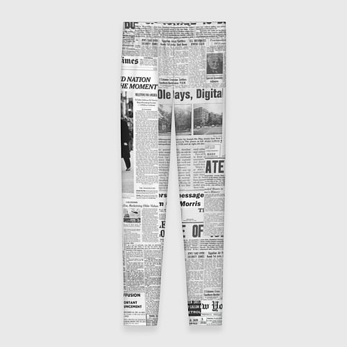 Женские легинсы Газета Newspaper / 3D-принт – фото 1