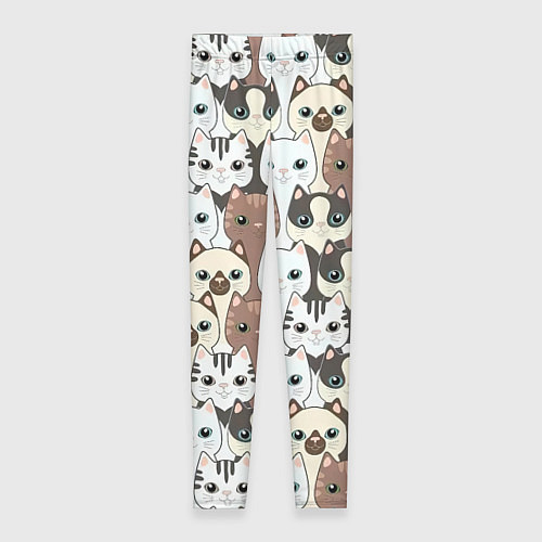 Женские легинсы Кошачьи моськи / 3D-принт – фото 1