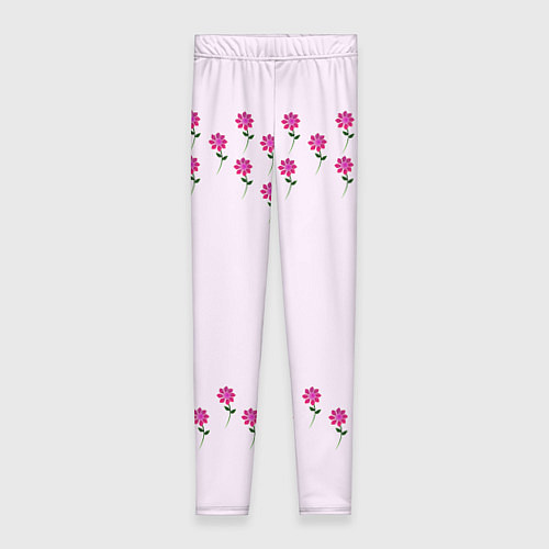 Женские легинсы Розовые цветы pink flowers / 3D-принт – фото 1