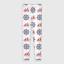 Леггинсы женские Корабли и штурвалы, цвет: 3D-принт