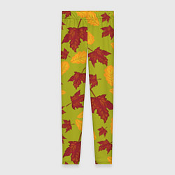 Леггинсы женские Осенние листья клён и дуб, цвет: 3D-принт