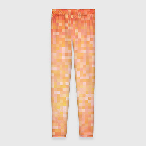 Женские легинсы Оранжевая пиксель абстракция / 3D-принт – фото 1