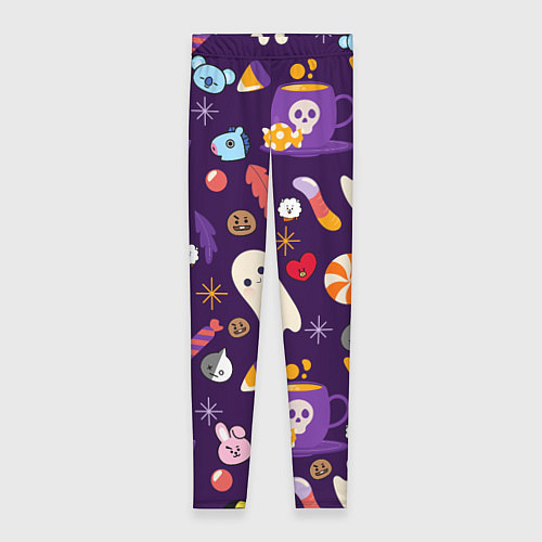 Женские легинсы HALLOWEEN BTS BT21 PATTERN БТ21 БТС ХЕЛЛОУИН / 3D-принт – фото 1