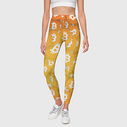 Леггинсы женские Биткоин текстура, цвет: 3D-принт — фото 2