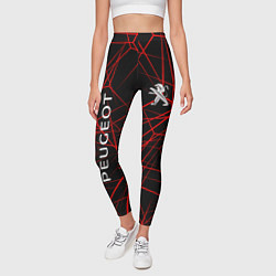 Леггинсы женские Peugeot: Красные тонкие линии, цвет: 3D-принт — фото 2
