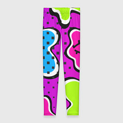 Женские легинсы Яркий абстрактный узор в стиле 90х, неоновые цвета