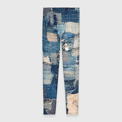 Женские легинсы Patchwork Jeans Осень Зима 2023 / 3D-принт – фото 1