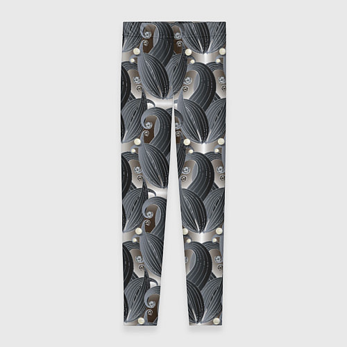 Женские легинсы Стильные черные листья / 3D-принт – фото 1
