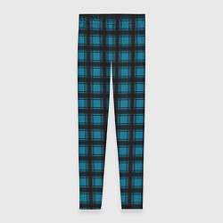 Леггинсы женские Black and blue plaid, цвет: 3D-принт