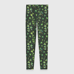 Леггинсы женские Листья зеленый плюща - паттерн, цвет: 3D-принт