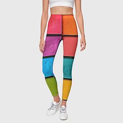 Леггинсы женские Абстрактный набор красок-паттернов, цвет: 3D-принт — фото 2
