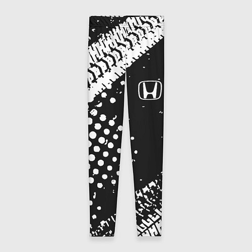 Женские легинсы Honda - белые следы шин / 3D-принт – фото 1