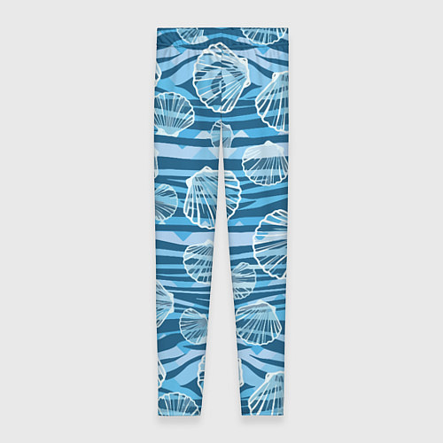 Женские легинсы Паттерн из створок ракушки - океан / 3D-принт – фото 1