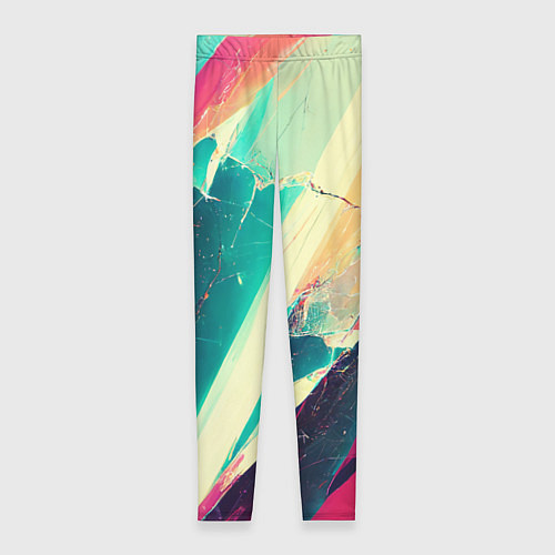 Женские легинсы Разбитый экран, неоновые осколки / 3D-принт – фото 1