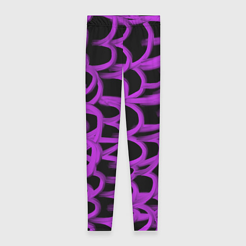 Женские легинсы Нити из фиолетовой краски / 3D-принт – фото 1