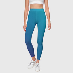 Леггинсы женские Градиент - морская глубина, цвет: 3D-принт — фото 2