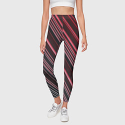 Леггинсы женские Абстрактные неоновые линии и полосы, цвет: 3D-принт — фото 2