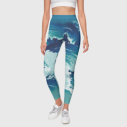 Леггинсы женские Несущиеся морские волны, цвет: 3D-принт — фото 2