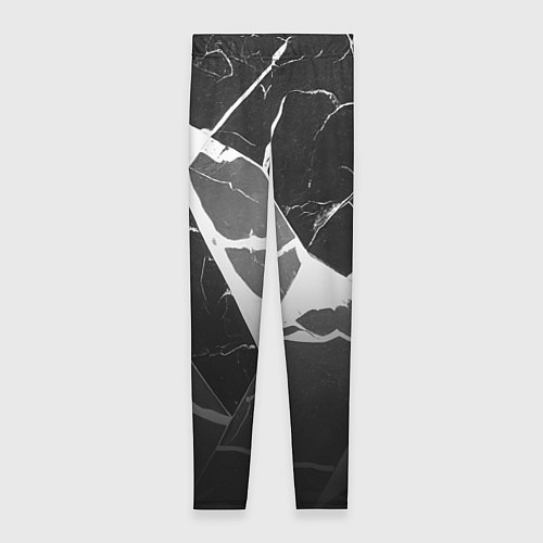 Женские легинсы Черно-белый мрамор с трещинами / 3D-принт – фото 1