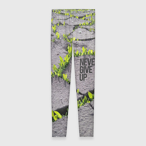Женские легинсы Never give up - никогда не сдавайся прорасти сквоз / 3D-принт – фото 1