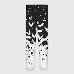 Женские легинсы Black and white bat pattern