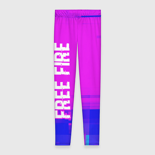 Женские легинсы Free Fire glitch text effect: по-вертикали / 3D-принт – фото 1
