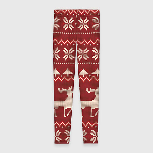 Женские легинсы Узоры новогодние : Олени / 3D-принт – фото 1