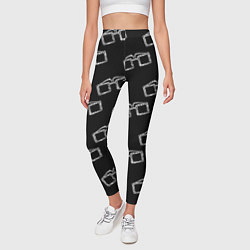 Леггинсы женские Модные очки черно-белый узор, цвет: 3D-принт — фото 2