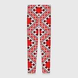 Леггинсы женские Белорусская вышивка - орнамент, цвет: 3D-принт