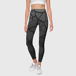Леггинсы женские Черные стальные плиты, цвет: 3D-принт — фото 2