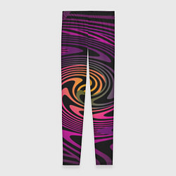 Леггинсы женские Бордово черный абстрактный узор спираль, цвет: 3D-принт