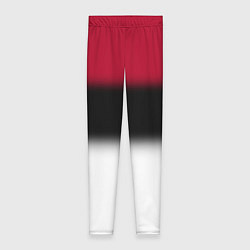 Леггинсы женские Размытый полосатый узор черный красный белый, цвет: 3D-принт