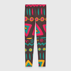 Женские легинсы Разнообразный узор - треугольники, линии и круги
