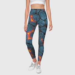 Леггинсы женские Камни в лаве, цвет: 3D-принт — фото 2