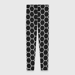 Леггинсы женские Черно белые соты абстракция, цвет: 3D-принт