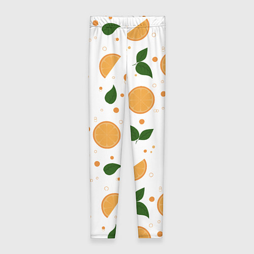 Женские легинсы Апельсины с листьями / 3D-принт – фото 1