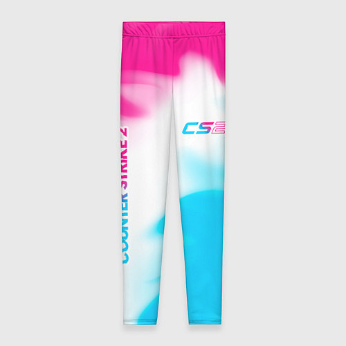 Женские легинсы Counter Strike 2 neon gradient style: надпись, сим / 3D-принт – фото 1