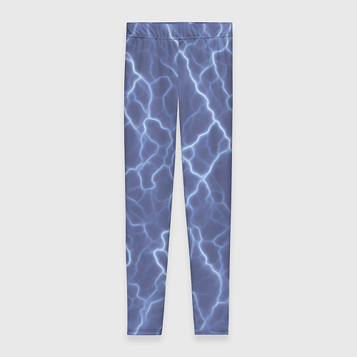 Женские легинсы Электрический разряд на голубом фоне / 3D-принт – фото 1