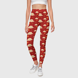 Леггинсы женские Облака Сакура Звезды, цвет: 3D-принт — фото 2