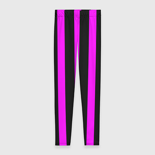 Женские легинсы В полоску черного и фиолетового цвета / 3D-принт – фото 1