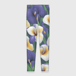 Женские легинсы Бело-голубые ирисы