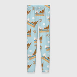 Леггинсы женские Летний пейзаж с пальмами, цвет: 3D-принт