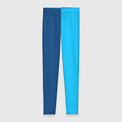 Леггинсы женские Двуцветный синий, цвет: 3D-принт