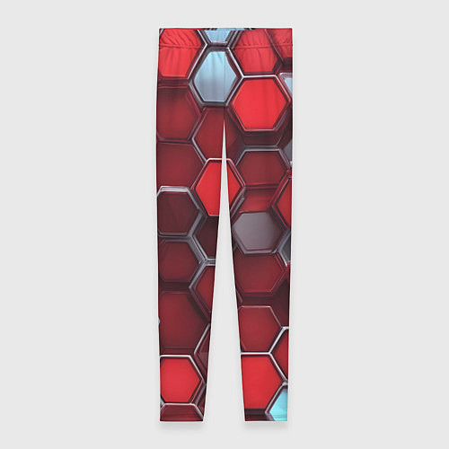 Женские легинсы Cyber hexagon red / 3D-принт – фото 1
