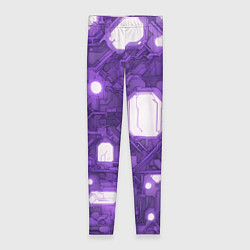 Женские легинсы Фиолетовые кибернетические схемы неон