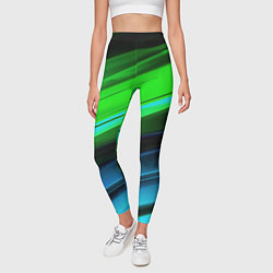 Леггинсы женские Зеленая абстракция, цвет: 3D-принт — фото 2