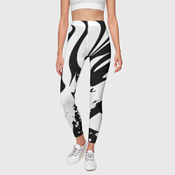 Леггинсы женские Экспрессивная чб абстракция, цвет: 3D-принт — фото 2