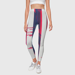 Леггинсы женские Киберпанк глитч синий и красный, цвет: 3D-принт — фото 2